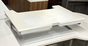 White Vari desk 